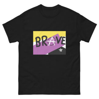 Brave classic tee - deconstructed nonbinary flag, enby pride