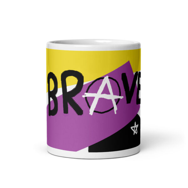 Brave mug - deconstructed nobinary flag, enby pride - Image 4