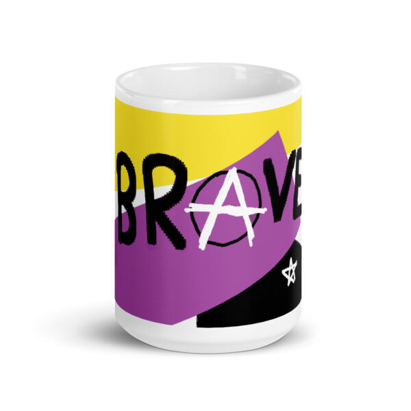 Brave mug - deconstructed nobinary flag, enby pride - Image 7