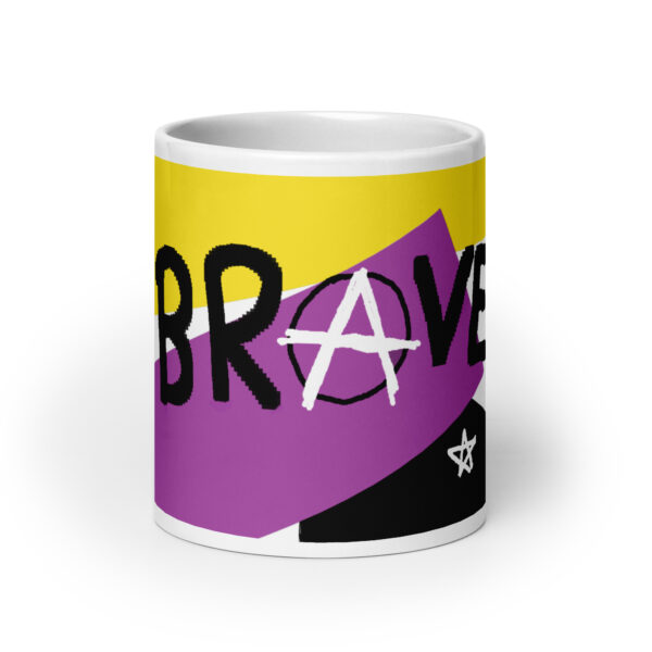 Brave mug - deconstructed nobinary flag, enby pride