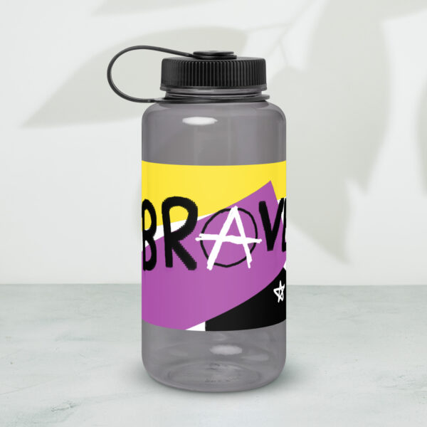 Brave water bottle - deconstructed non-binary flag, enby pride - Image 3