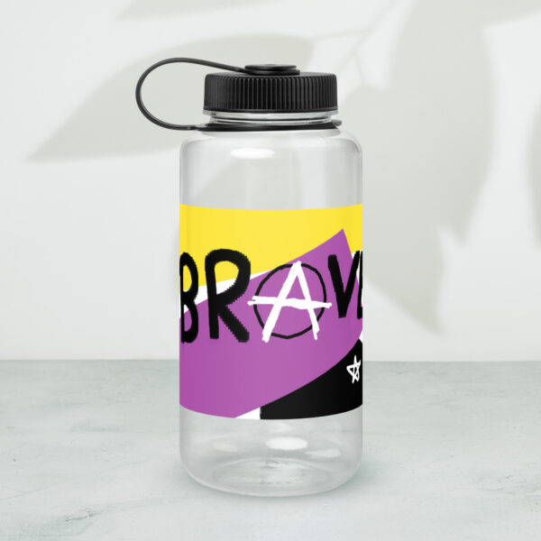 Brave water bottle - deconstructed non-binary flag, enby pride - Image 6