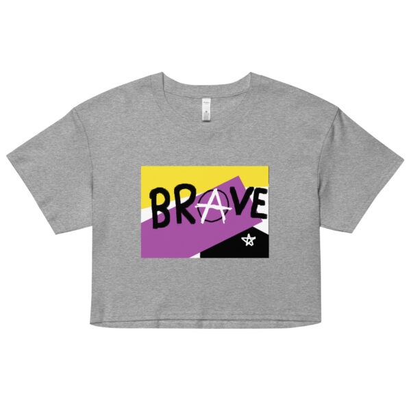 Brave crop top - deconstructed non-binary flag, enby pride - Image 6