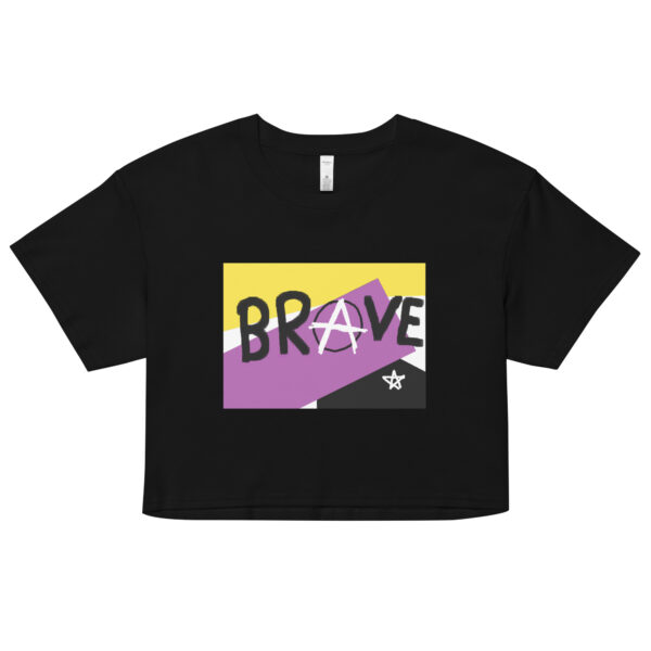 Brave crop top - deconstructed non-binary flag, enby pride