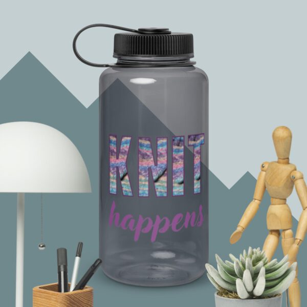 Knit happens - Wide mouth plastic water bottle