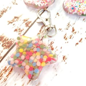 Confetti resin keychain