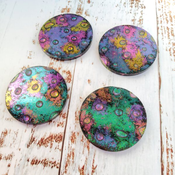 Set of four waterdrop resin coasters - Image 3