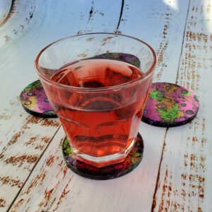 Set of four waterdrop resin coasters