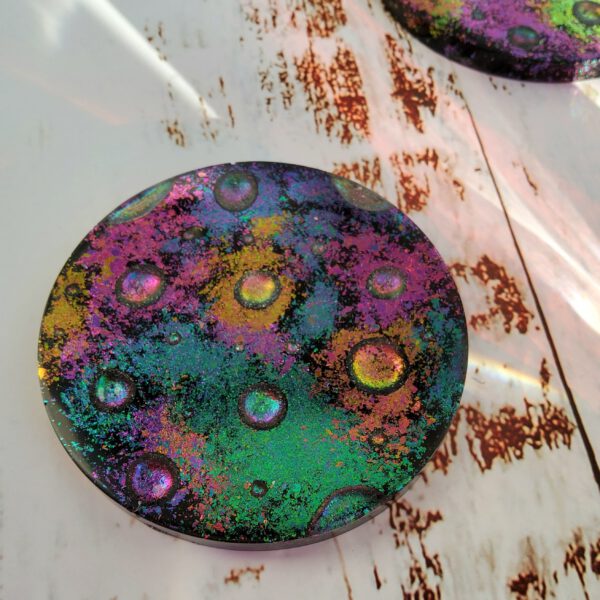 Set of four waterdrop resin coasters - Image 4