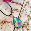 Fluid blue resin pendant necklace - slight flaws - Image 10