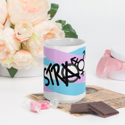 Stray - deconstructed trans flag White glossy mug - Image 6