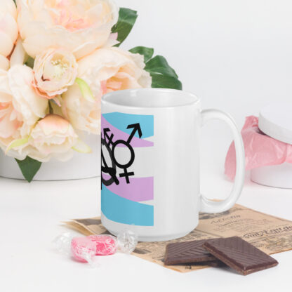 Stray - deconstructed trans flag White glossy mug - Image 5