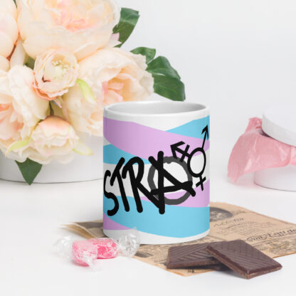 Stray - deconstructed trans flag White glossy mug - Image 9