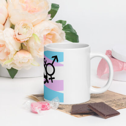 Stray - deconstructed trans flag White glossy mug - Image 8