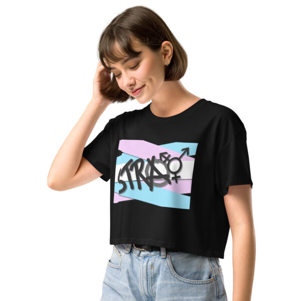 Stray - deconstructed trans flag crop top - Image 3