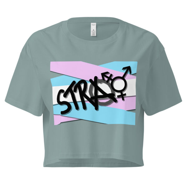 Stray - deconstructed trans flag crop top - Image 2