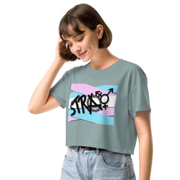 Stray - deconstructed trans flag crop top - Image 4