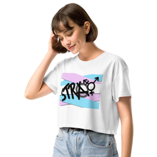 Stray - deconstructed trans flag crop top - Image 5