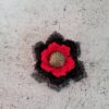 Crochet flower brooch with metal button - Image 4