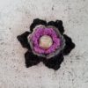 Crochet flower brooch with metal button - Image 8