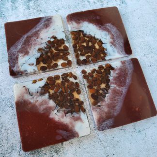 Set of four Coffee bean resin coasters