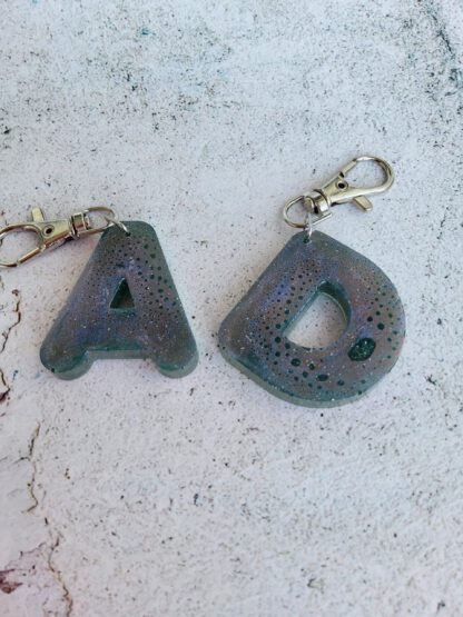 Personalised speckled alphabet key chain - made to order - Image 3