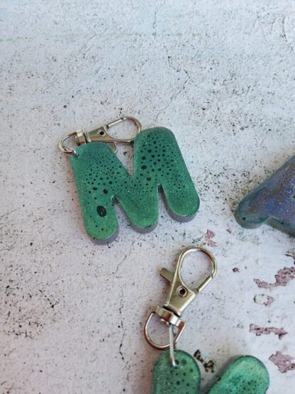 Personalised speckled alphabet key chain - made to order - Image 4