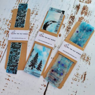 Blue resin bookmark