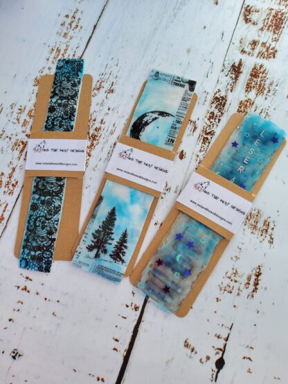Blue resin bookmark