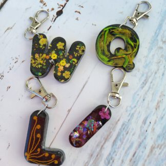Colourful personalised letter keychains - custom options available