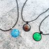 Cabochon resin pendant necklace