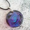 Galaxies in blue and purple resin pendant necklace - Image 6