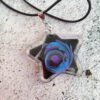 Galaxies in blue and purple resin pendant necklace - Image 5