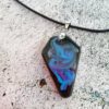Galaxies in blue and purple resin pendant necklace - Image 2