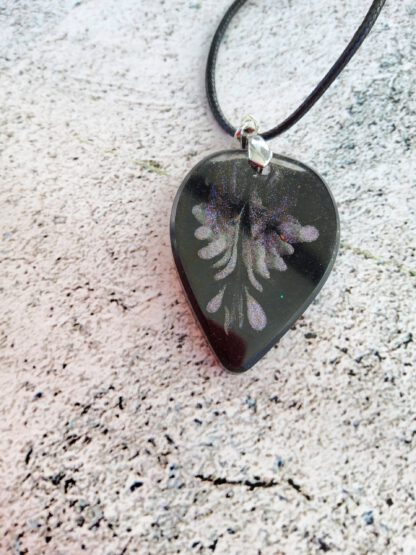 Galaxies in blue and purple resin pendant necklace - Image 4