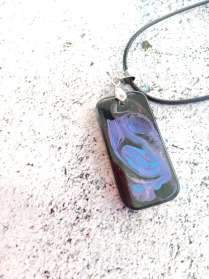 Galaxies in blue and purple resin pendant necklace - Image 9