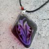 Galaxies in blue and purple resin pendant necklace - Image 3