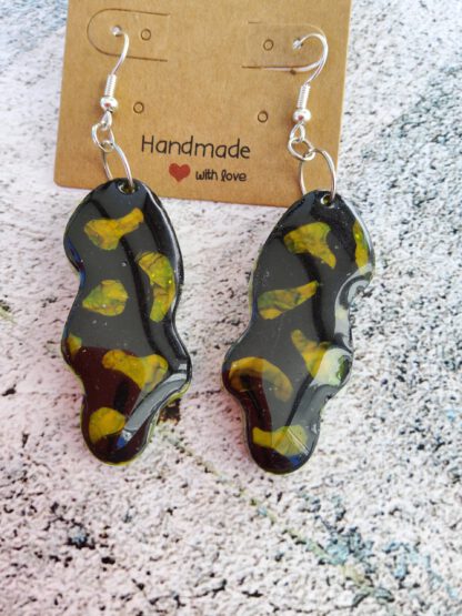 Neon Retro dangle earrings, UV reactive - Image 2