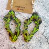 Neon Retro dangle earrings, UV reactive - Image 3
