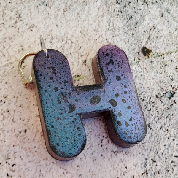 Personalised speckled alphabet key chain - made to order - Image 9