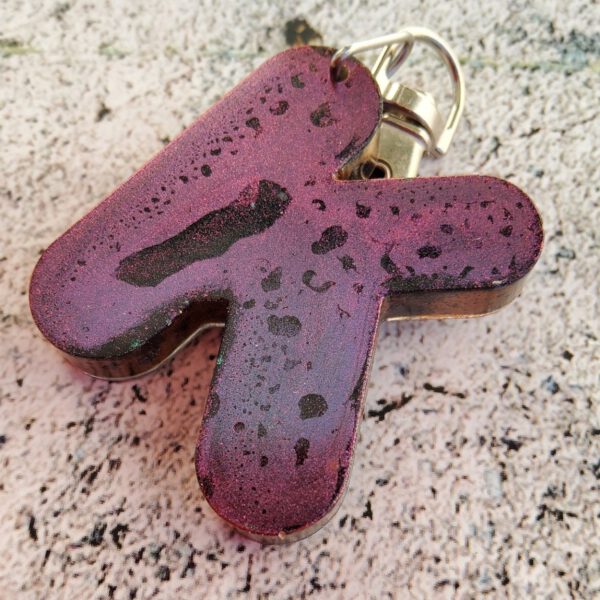 Personalised speckled alphabet key chain - made to order - Image 8