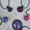 Cabochon resin pendant necklace