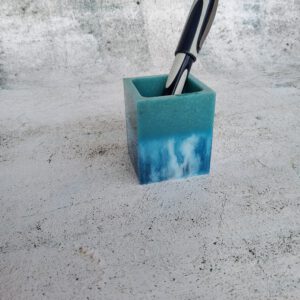 Blue pen holder