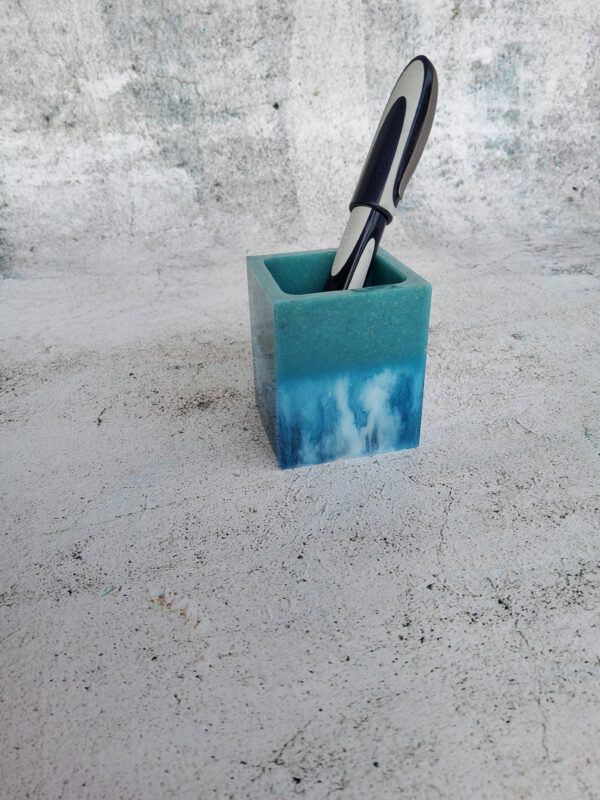 Blue pen holder
