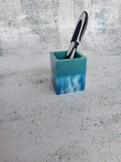 Blue pen holder