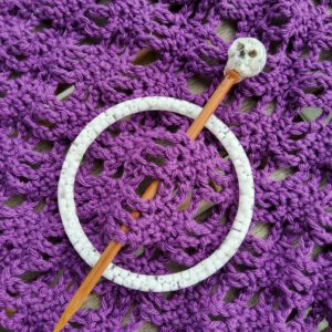 White Skull shawl pin