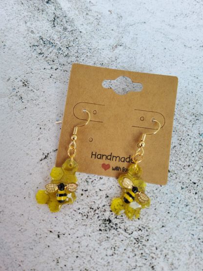 Honeycomb earrings and necklace - Image 4
