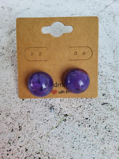 Purple cabochon earrings and necklace - Image 4
