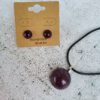 Sparkling Wine cabochon earrings and necklace